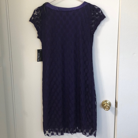 En Focus Purple Polka Dot Dress-Size 8 - Picture 3 of 8
